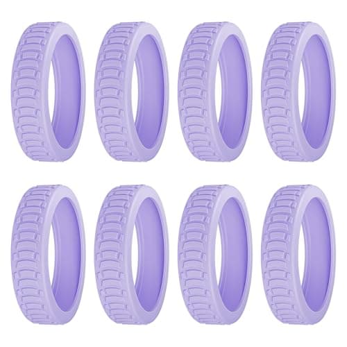 YMWALK 8 Pack Silicone Luggage Wheel Covers, Durable Anti-Scratch Travel Suitcase Wheel Protectors, Portable 2 Inch Luggage Spinner Wheel Covers Mute for Most Caster Wheels (Light Purple)