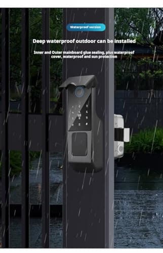 Xenocam Waterproof Outdoor Gate Smart Rim Door Lock WiFi Fingerprint Lock Support Password IC Card Key Wiring Digital Gate Access Control for Tuya — view 3