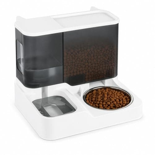 EVERGOODS 2-in-1 Automatic Cat Feeder Water Dispenser for Cats Dogs