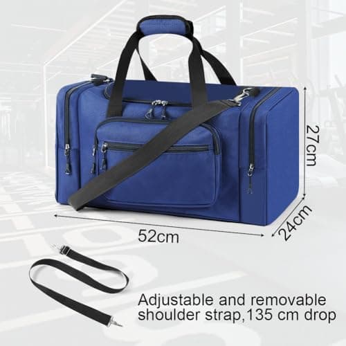 OSDUE Sports Duffle Bag, Gym Duffle Bag for Women Men,35L Waterproof Travel Sports Duffel with Shoulder Strap Holdall Holdall Overnight Weekend Bags for Gym Travel Swimming, Blue — view 2