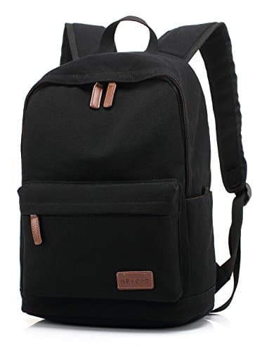 kayond Casual Style Lightweight Canvas Laptop Bag/Business Backpacks/School Backpack/Travel Backpack (Black) — view 2