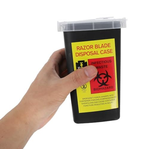 2pcs Razor Blade Storage Boxes Locking Lid, Portable Black Plastic — view 4