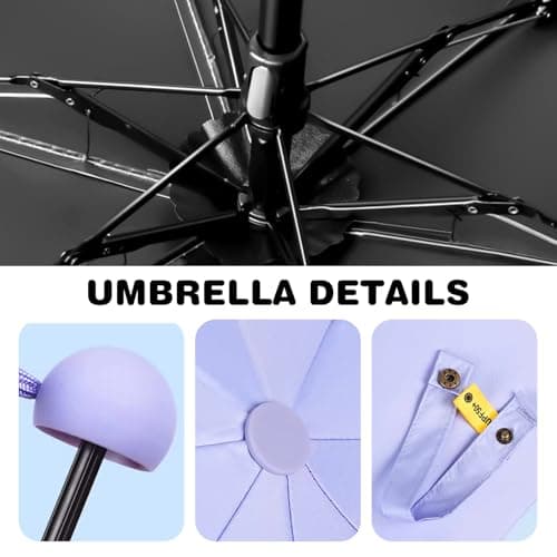 MPXEAVG Travel Umbrella, Handbag Umbrellas, Compact Umbrella with Case, for Women Handbag Size, UV Protection for Men Women (Navy Blue) — view 5