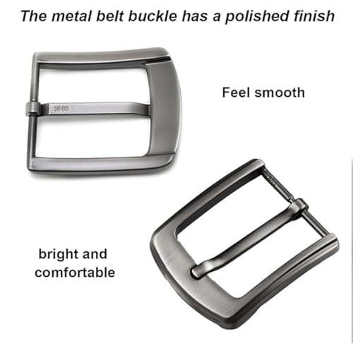 AXNKDH Square Belt Buckle, Zinc Alloy Polished Replacement Buckle, Silver Solid Metal Belt Fastener Fits 38-40mm Strap, Universal DIY Accessory for Men Women Belts, Handbag Straps and Leather Crafts — view 6