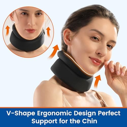 Willcom Neck Support Collar-Foam Cervical Collar, Soft Neck Brace for Pain, Torticollis, Cervicorrect and Posture Corrector- Can Be Used During Sleep, Travel and Rest (Black, Medium, 11.5-14 Inch) — view 2