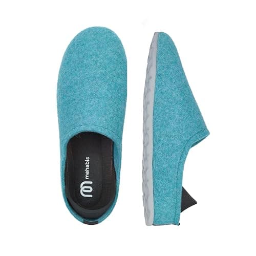 mahabis | Unisex Slippers | Lite Collection | Vegan | Ultra Lightweight | EVA Sole | Bold Colourful Design | Lining Free | Sky & Grey | Size 8.5-9