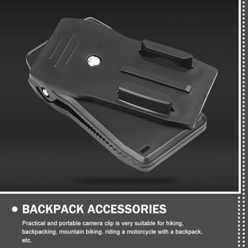 KICHOUSE Backpack Camera Mount 360° Rotation PC Black Clip for Travel — view 6