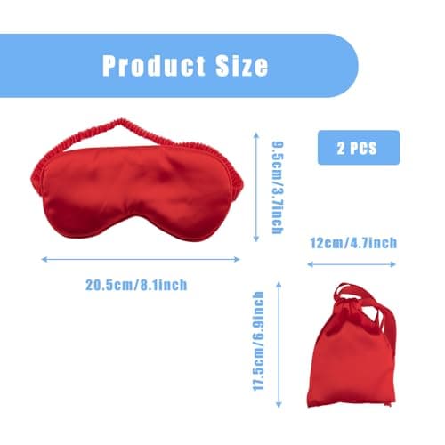 Bojueshaw Blackout Sleep Mask,Silk Eye Mask with Adjustable Strap,Ultra Soft Blindfold for Travel,Yoga,Meditation & Deep Sleep(Red) — view 2