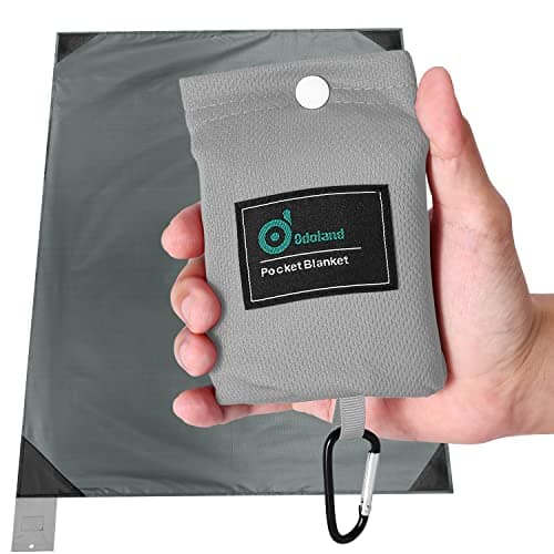 Odoland - Beach Mat - Nano Beach Blanket - Waterproof, Sand-Proof Picnic Mat - 110 x 160 cm - Portable and Lightweight for Camping, Picnics, Travel and Outdoor Events - Grey