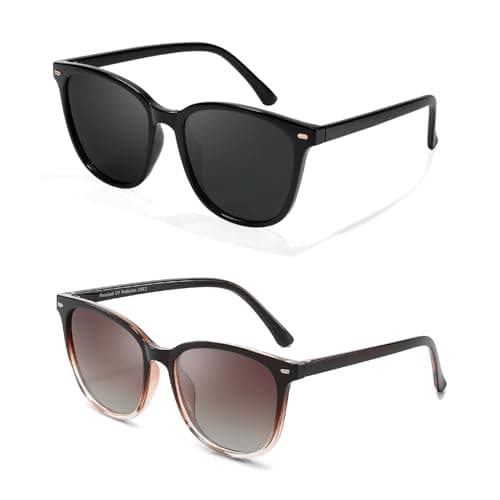 Myiaur 2 Pack Polarised Sunglasses Women Trendy for UV400 Protection