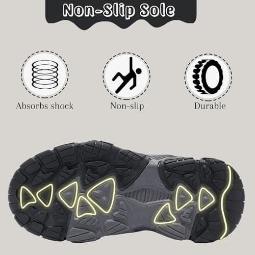 Unitysow Kids Hiking Boots Boys Waterproof Walking Shoes Trainers Children Outdoor Lightweight Trekking Footwear Camping Climbing Shoes Sneaker,Black,1 UK — view 4