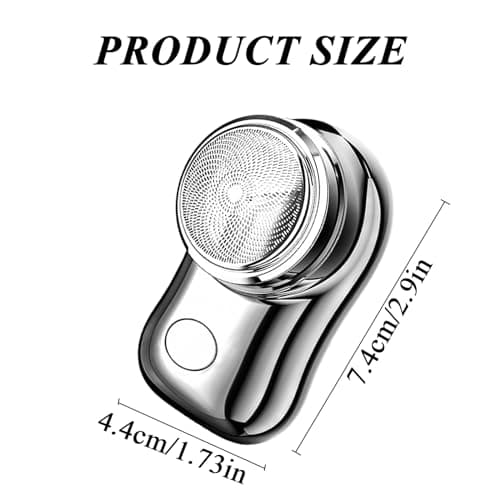 Portable USB Electric Razor for Men, USB Mini Electric Shaver, Pocket Size Electric Shave, LED Digital Display Small Electric Face Beard Shaver for Home Car Travel, Men Best Gift (Silver) — view 4