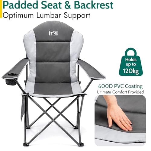 Trail Falcon High Back Camping Chairs, Grey, 2 Pack — view 5