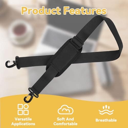 HONGLINSONG Bag Strap, Adjustable Bag Shoulder Strap with Soft Pad and Dual Clasps, 63 Inches Replacement Straps for Laptop Camera Handbag Luggage Travel Sports Fitness Crossbody Bags Briefcase — view 4