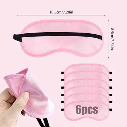 Kids Eye Mask Sleepover Party Supplies for Girls, 6 Pack DIY Children Eye Masks with Colorful Stickers Pink Spa Party Supplies for Girls Pajama Pamper and Slumber Party — view 4