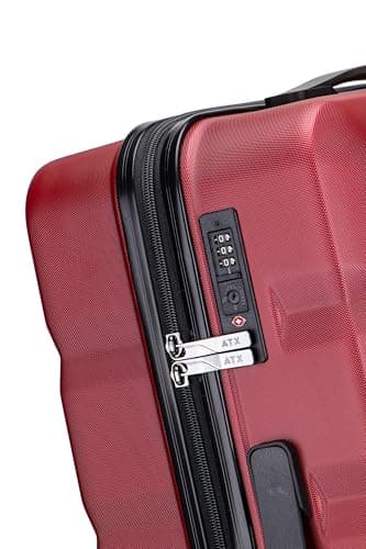 ATX Luggage Suitcase Large Hardshell 4 Dual Spinner Wheels Super Lightweight ABS Hold Check in with Built-in TSA Lock (Wine Red, 110 Liter) — view 2
