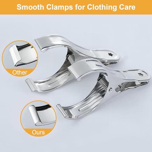 Coideal Metal Pool Cover Clips - 10 Pcs Large Beach Towel Chair Clips 5.5 Inch Stainless Steel Clothes Pins Quilt Clamps Windproof for Sunbed Lounge Cruise (14cm) — view 4