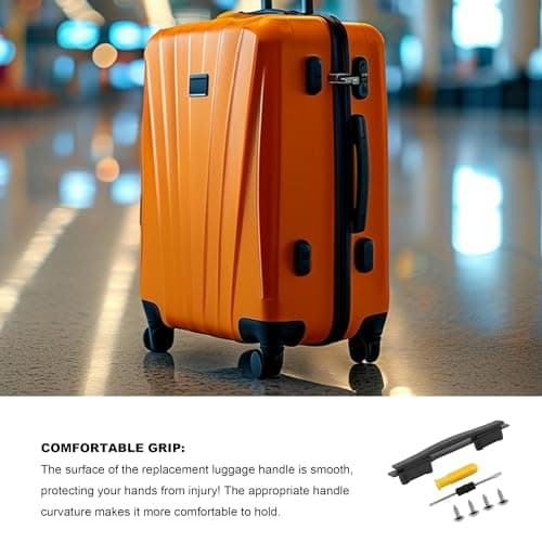 Mxfans Black Plastic Suitcase Luggage Handle Replacement Flexible Handle 21.5cm with B113 Screw — view 6