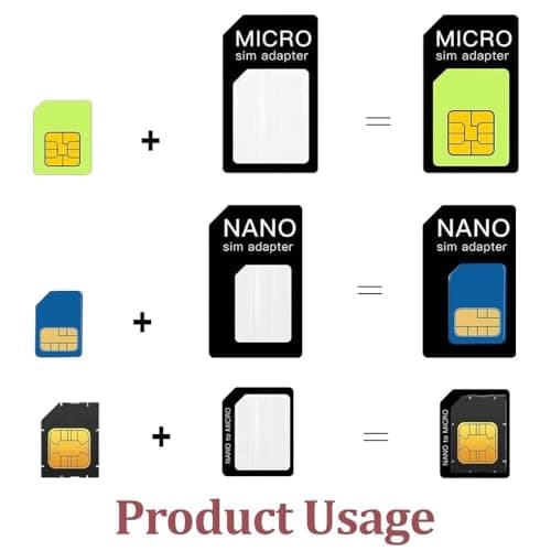 WOLMIK 4 in 1 Nano SIM Card Adapter, 4 Set SIM Card Adapter, Sim Adapter Set Sim Card Adapter with SIM Ejector Pin Compatible with Mobile Phone — view 4