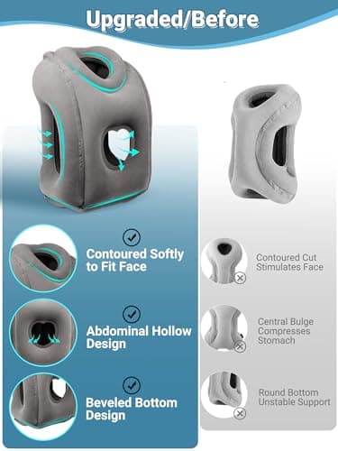 Maliton Inflatable Travel Pillow, Neck Support for Airplane (Dark Grey) — view 3