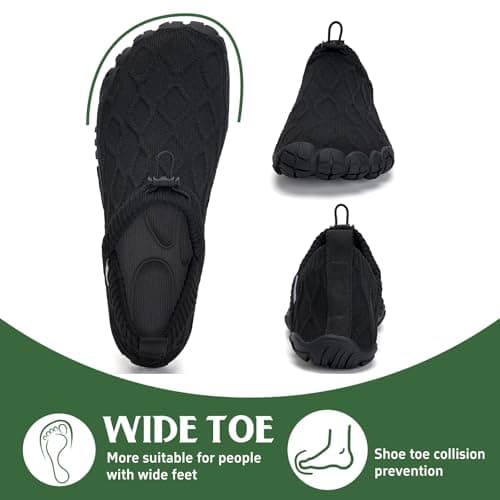 WateLves Barefoot Water Shoes Women Men Minimalist Comfortable Walking Shoes Beach Outdoor Running Sneakers Black, EU 41 — view 4