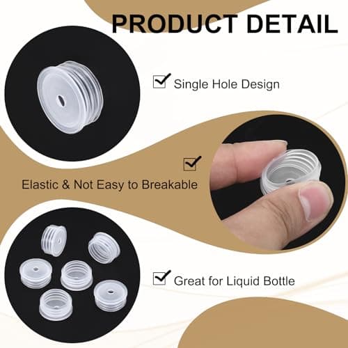 PATIKIL Bottle Adapter 0.79"/20mm, 25 Pcs Press in Bottle Adapter Plugs for Oral Dispensers Liquid Oil Plastic Glass Bottles Stopper, Clear — view 3