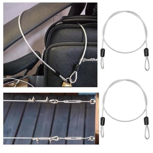 2 Pcs Security Steel Cable,3mm*1m Double Loop Flexible Securities Cable Lock,Vinyl Coated Stainless Steels Flexible Security Steel Cables,for Outdoor Travel Bike,Luggage & Toolbox(Transparent). — view 6