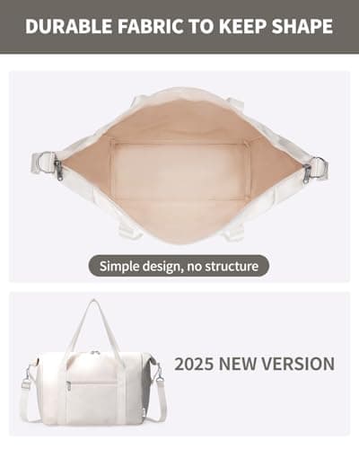 Narwey for Ryanair Cabin Bag 40X30X20 Underseat Ryan Air Foldable Travel Duffel Hospital Bag Carry on Hand Luggage Holdall Weekend Bag for Women and Men 20L (Beige) — view 4