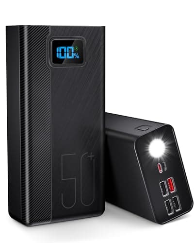 Power Bank 50000mAh Portable Charger: Powerbank with Flashlight and Large Capacity-22.5 W Fast Charging External Battery- White 3PM MP3 Player with Streaming Player Android