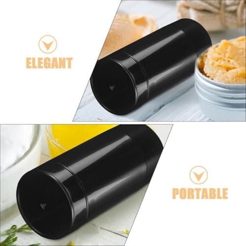 ADOCARN 4pcs Twist-up Deodorant Stick Empty Containers, Bottom-fill Refillable Abs Travel Size Tubes, Black for Deodorant, Sunscreen Balm and Body Care — view 3