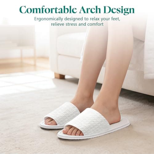 Esoes 5 Pairs of Disposable Hotel Spa Slippers for Guests Party and Travel House Slippers for Women and Men — view 6