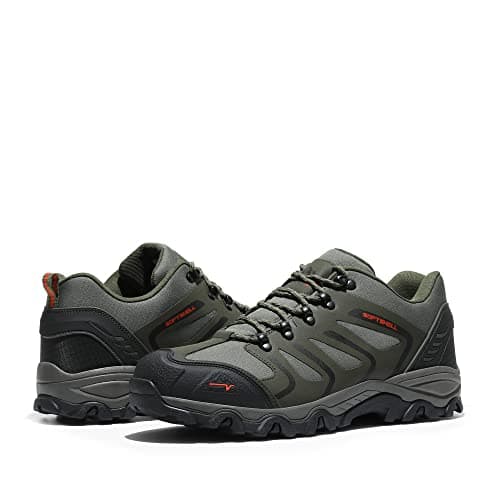 NORTIV 8 Men's Low Top Waterproof Hiking Shoes Trekking Trails Outdoor Work Shoes,Size 5.5,Army/Green/Black/Orange,160448_Low,Size 10,Army/Green/Black/Orange,160448_Low — view 6