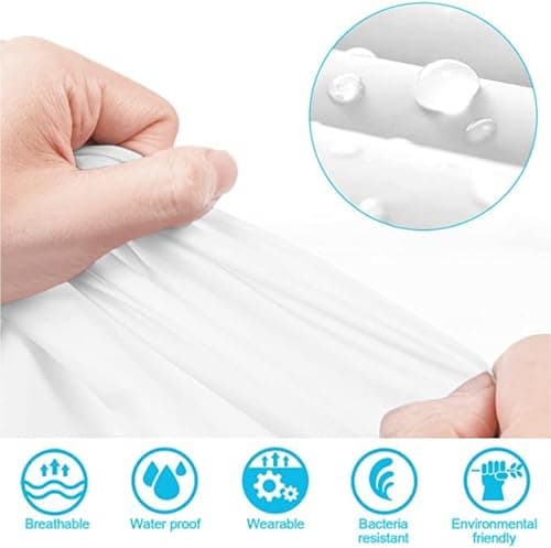 GUKOY 2 Pcs Reusable Rain Ponchos Waterproof for Adults, EVA Rain Coat Emergency with Hood and Drawstring for Women Men Disney Outdoor White — view 4