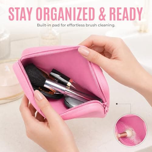Silicone Cosmetic Bag – Waterproof Travel Makeup Pouch - Food-Grade Silicone Toiletry Organizer for Women & Men – Compact Stylish Multi-Functional Storage - by Sandine (Pink) — view 5