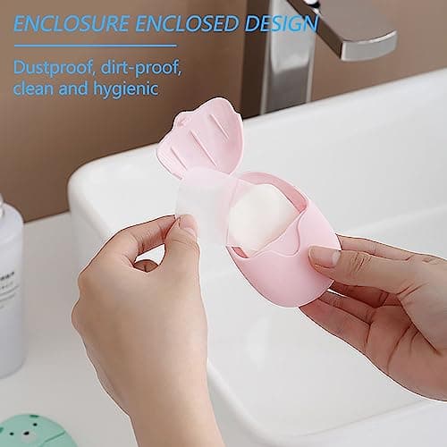 2 Boxes(100 Sheets) Travel Paper Soap Sheets Washing Cleaning Hand Bath Scented Paper Soap Outdoor Mini Slice for Indoor and Outdoor Activities — view 3