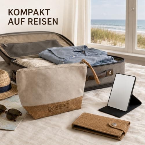 OhneSorge Travel Care Kit with Cork Bag, Manicure Set & Mirror 3 Piece — view 6