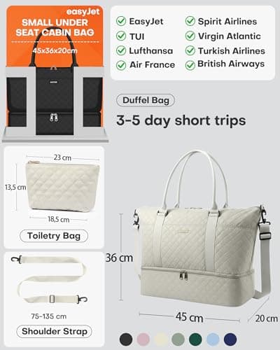 HOTOR Travel Bags for Women - Large Carry on Luggage Weekend Bag Foldable — view 5
