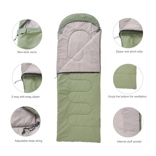 Nature Link Lightweight Sleeping Bag 2.6lbs, Backpacking Sleeping Bag 46℉-59℉, Nylon Shell and Lining, Waterproof, Compact, Ultralight Sleeping Bag for Backpacking Camping Hiking — view 3