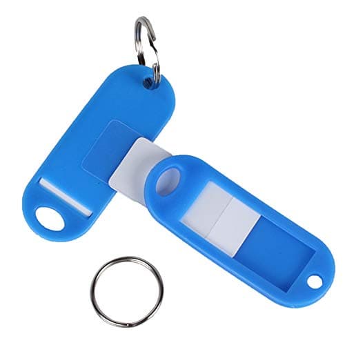 YuZhou 50 PCS Key Tags,Key Fobs Labels Rings Name Tags Key Label Tags with Split Ring Paper Plastic Key Tags with Labels Heavy Duty for Luggage Pet Id Name Office 10 Color — view 3