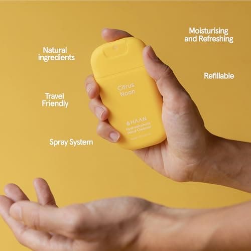 HAAN Hydrating Hand Cleansing Spray with Aloe Vera (Pack of 3) – Clean Your Hands - 1 of Each Scent: Sunset Fleur, Morning Glory, Citrus Noon — view 2