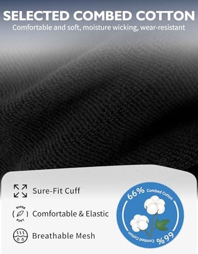 CLOSEMATE 6 Pairs Sport Trainer Ankle Socks for Men(6Black,Size L) — view 4