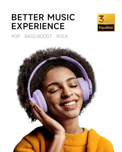 Picun B8 Wireless Bluetooth Headphones, 120H Playtime, 3EQ Modes, Purple — view 2