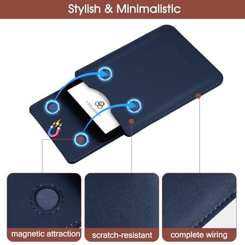 HoYiXi Universal Sleeve Case for 6-inch Kindle/Kobo/Voyaga/Pocketbook/Tolino E-book reader Lightweight Leather Protective Sleeve Case Pouch for 6-inch E-book, Blue — view 4