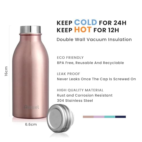 Stainless Steel Water Bottle 350ml, Double Wall Vacuum Insulated, BPA-Free — view 2
