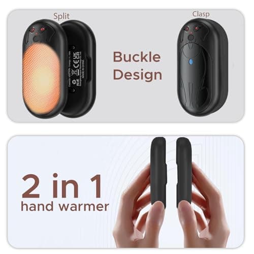 COTOP Hand Warmers Rechargeable 2 Pack, 6000mAh Electric Portable Handwarmers for Glove Pocket, 3 Levels Heat, up to 24hrs Reusable Pocket Heater for Walking, Running, Camping,Tech Gift for Men Women — view 3