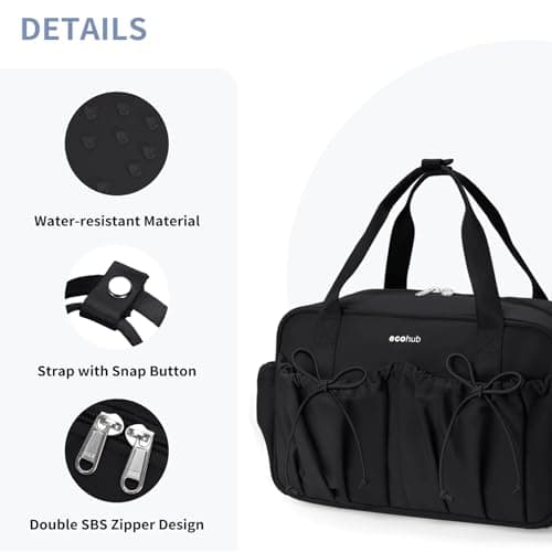 ECOHUB Small Gym Bag for Women, Mini Sports Bag with Wet Compartment Black — view 4