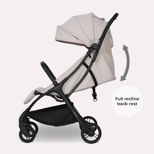 My Babiie MBX2 Compact Stroller – from Birth to 22kg, Foldable, Lightweight, Travel Buggy for Toddlers, Pushchair with UPF50+ Sun Canopy - Oatmeal — view 6