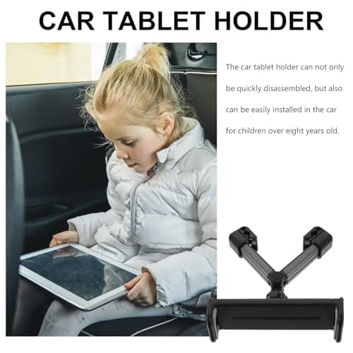 MAGICLULU Universal Car Tablet Headrest Mount with Rotatable Aluminium Alloy and Silicone Holder, Stable and Lightweight Phone Holder for Backseat Travel and Boys and Girls over 8 Years — view 4