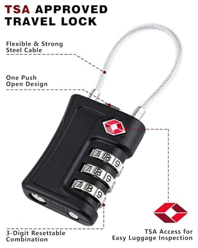 Acual 2 Pack Suitcase Locks, Luggage Locks,TSA Approved Luggage Locks — view 3