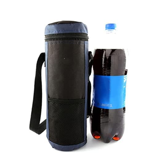 P Prettyia 2L Insulated Bottle Drink Wine Carrier Tote Bag Travel Picnic Cooler with Strap - Blue — view 2